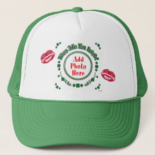 Casquette PHOTO Kiss Me I m Irish - Green Circle Kiss Mark
