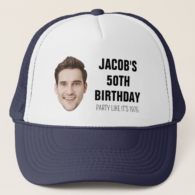 Casquette Photo personnalisée 20ème 30ème 40ème 50ème 60 Ann (Devant)
