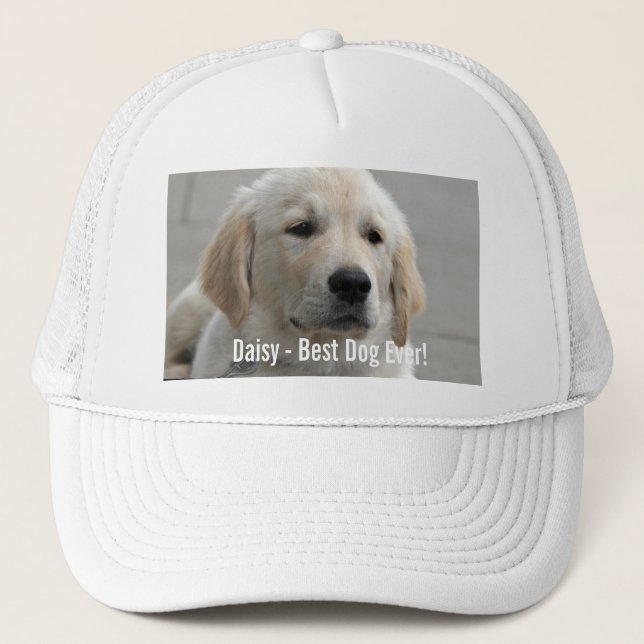 Casquette Photo personnalisée et nom de chien de golden (Devant)