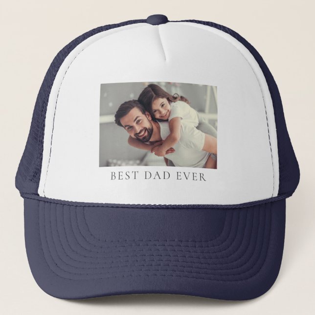 Casquette Photo personnalisée Meilleur Papa Jamais T-shirt (Devant)