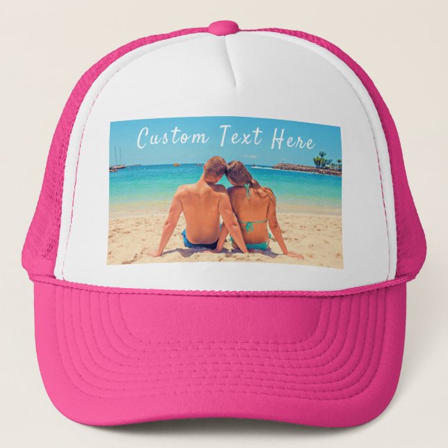 Casquette Photo personnalisée Texte Trucker Hat vos photos p (Devant)