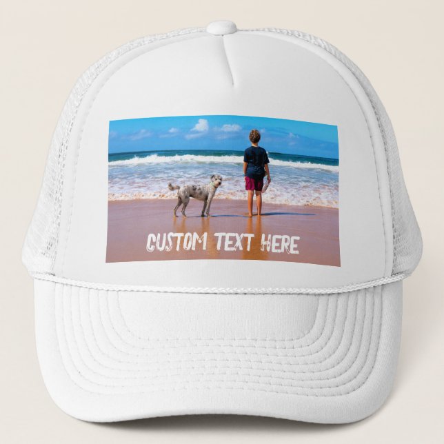 Casquette Photo personnalisée Texte Trucker Hat vos photos p (Devant)
