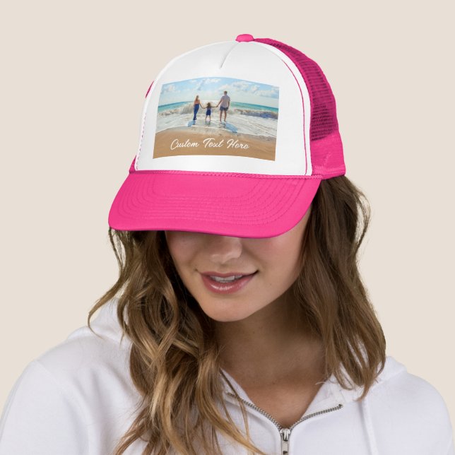 Casquette Photo personnalisée Trucker Hat Your Photos and Te (En situation)