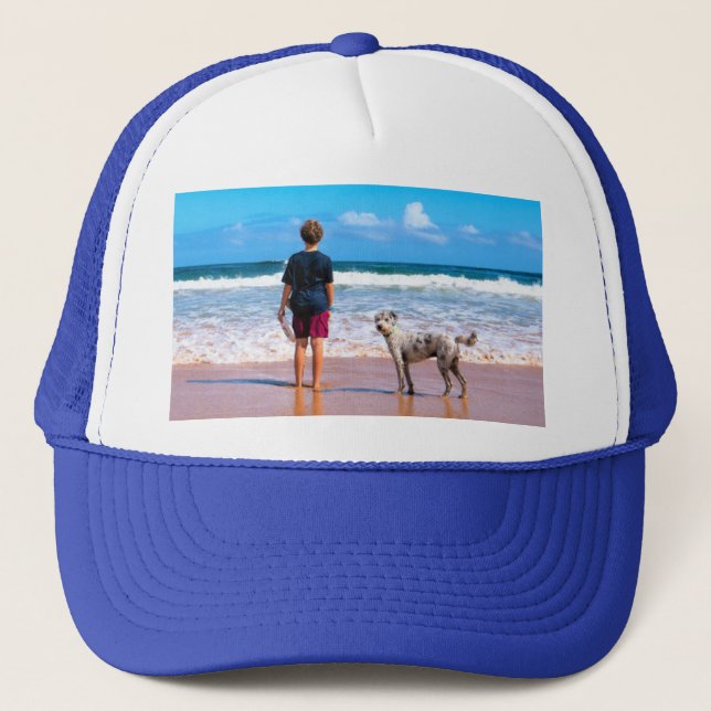 Casquette Photo Personnalisée Trucker Texte Hat Votre Concep (Devant)