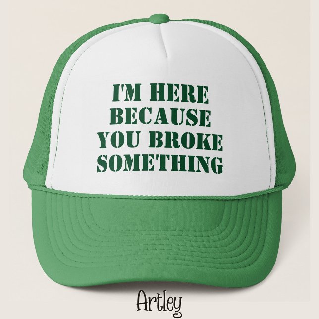 Casquette Phrase Amusant Bricoleur Papa Blague Vert (Créateur téléchargé)