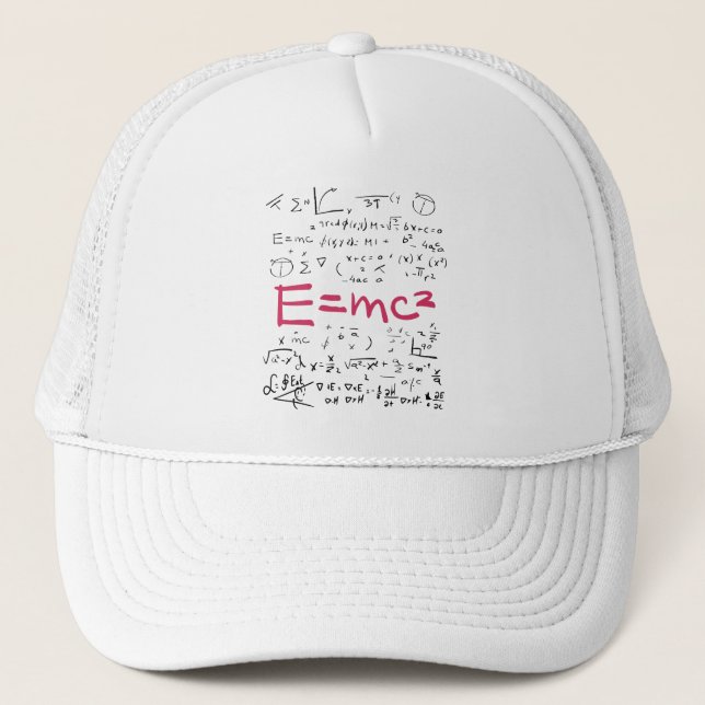 Casquette Physique et formules mathématiques EMC2 (Devant)