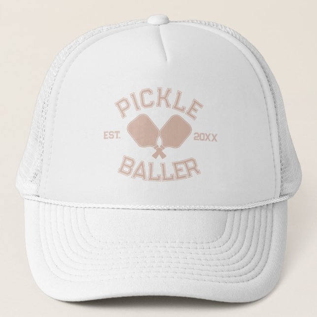 Casquette Pickle Baller Pickleball Collegiate Typographie (Devant)