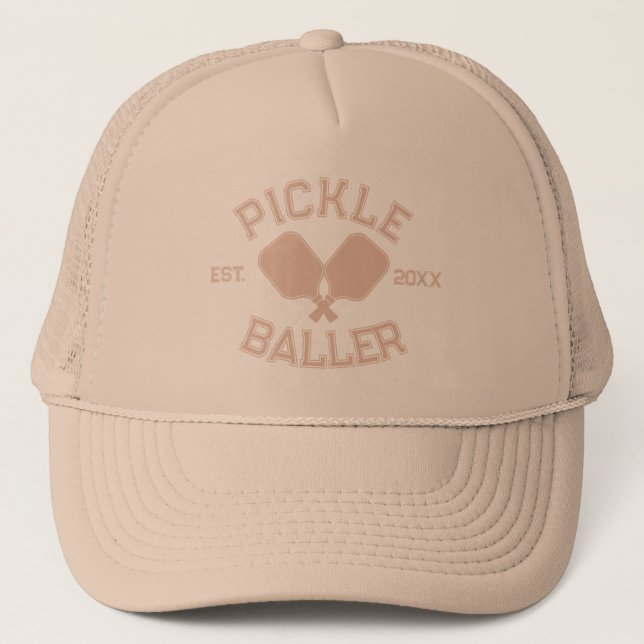 Casquette Pickle Baller Pickleball Collegiate Typographie (Devant)