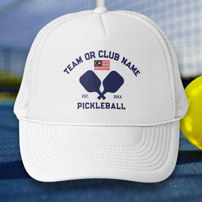 Casquette Pickleball Club Team Name Malaysian Malaysia Flag  (Créateur téléchargé)