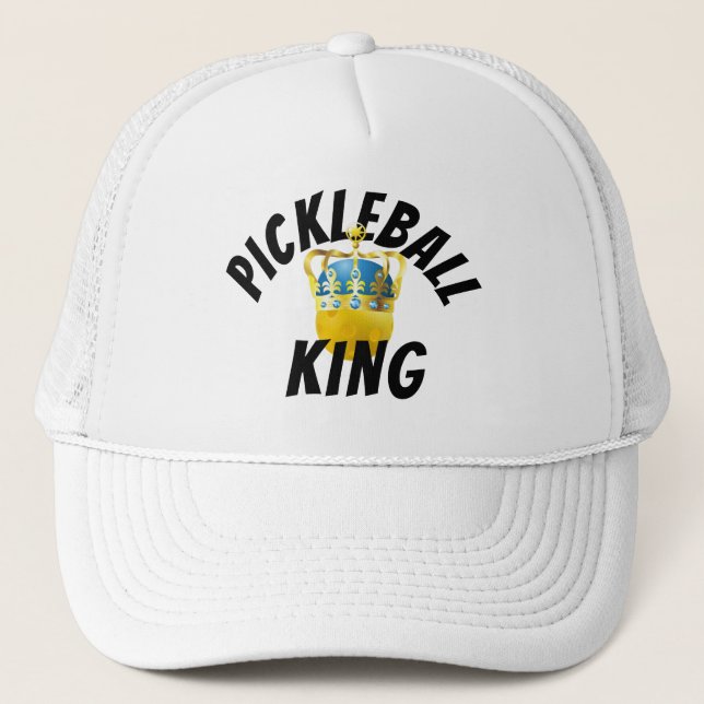 Casquette Pickleball King, Pickleball Jaune Portant Une Cour (Devant)