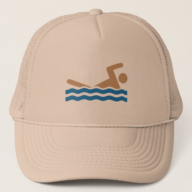 Casquette Pictographe d'icône de natation en couleurs (Devant)