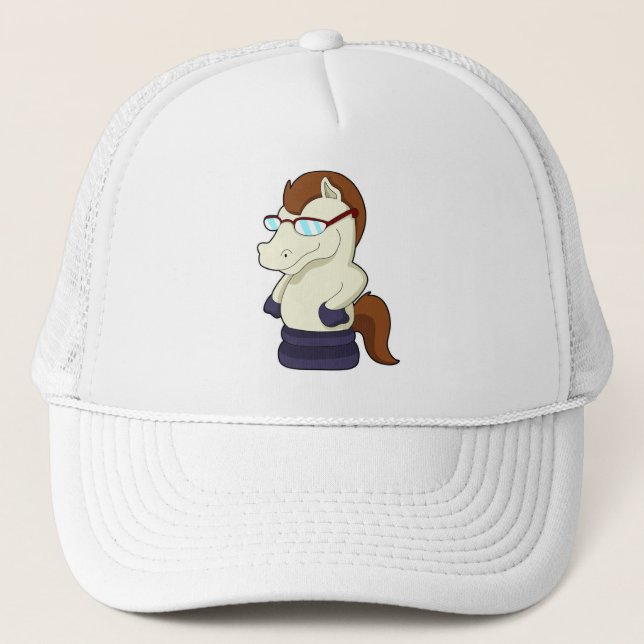 Casquette Pièce d'échecs Chevalier avec lunettes de soleil (Devant)