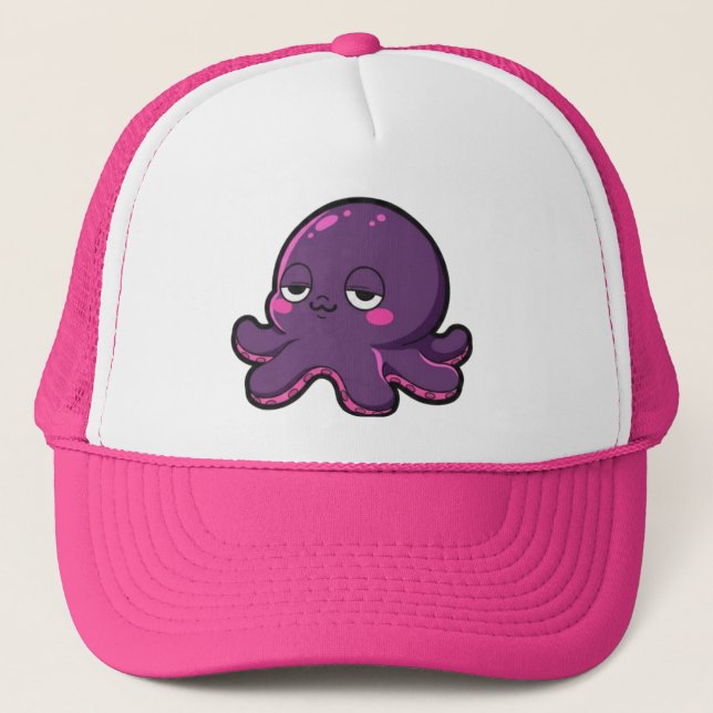 Casquette Pieuvre drôle endormie  (Devant)