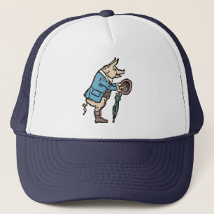 Casquette Pig Wearing Jacket Formal Antique