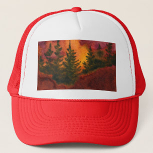 Casquette Pine Tree lever du soleil, lever du soleil paysage