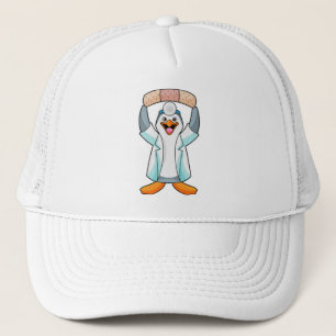 Casquette Pingouin comme docteur avec plâtre