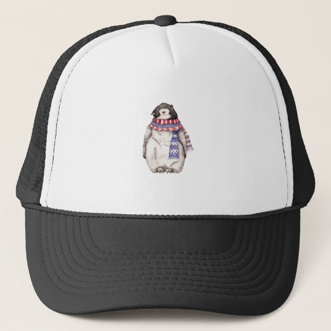 Casquette Pingouin de bébé dans l'écharpe (Devant)