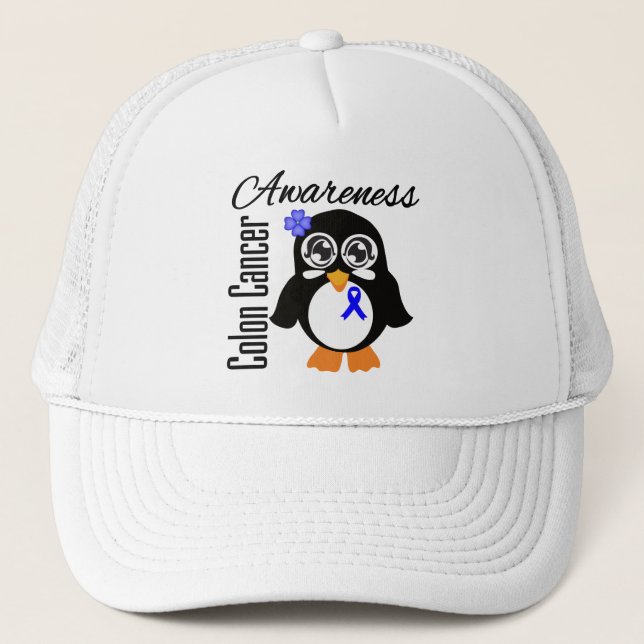 Casquette Pingouin de sensibilisation au cancer du côlon (Devant)