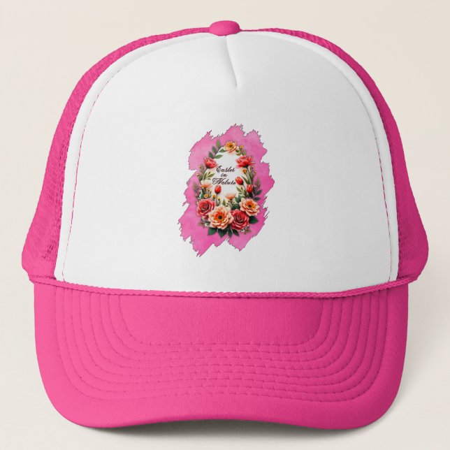 Casquette Pink Floral Easter Egg – Spring Art - boné (Devant)
