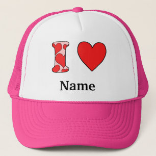 Casquette Pink i love personnalisé