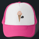 Casquette Pink Ice CreamLady Sez BE COOL<br><div class="desc">Oh hey! Pink ice cream lady has got something to say. If your ice cream talked, what would it say? Let me know if you'd like something custom made. If you buy it, thank you! Be sure to share a pic on Instagram of it in action and tag me @shoshannahscribbles...</div>