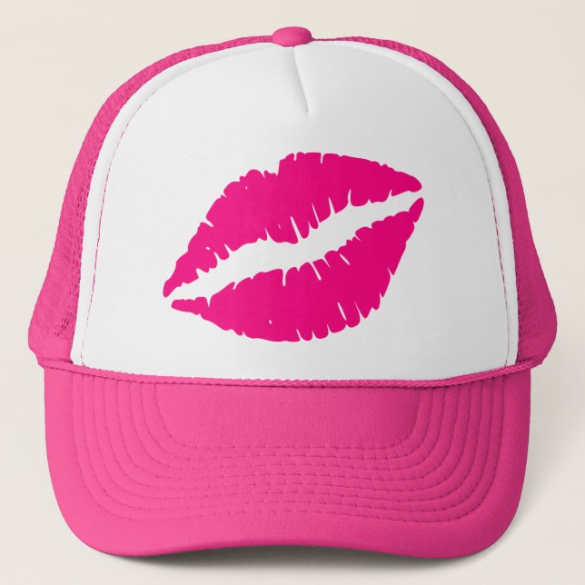 Casquette Pink lipstick baiser pop art (Devant)