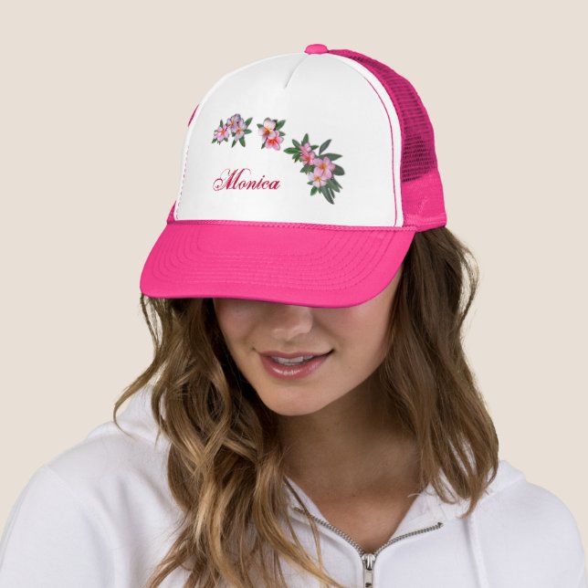 Casquette Pink Plumeria (En situation)