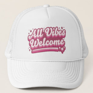 Casquette Pink Toutes les Vibes Bienvenue Typographie