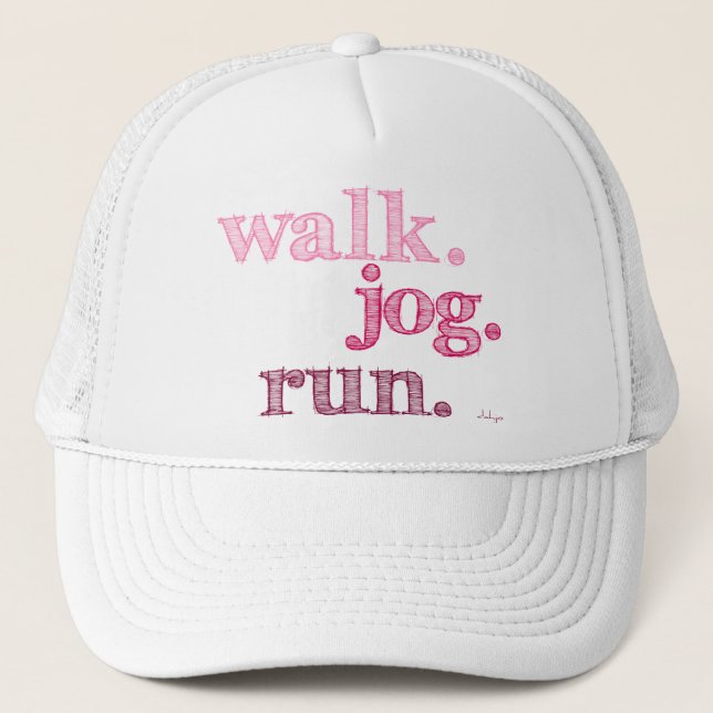 Casquette PINK WALK JOG RUN (police SHADED) (Devant)