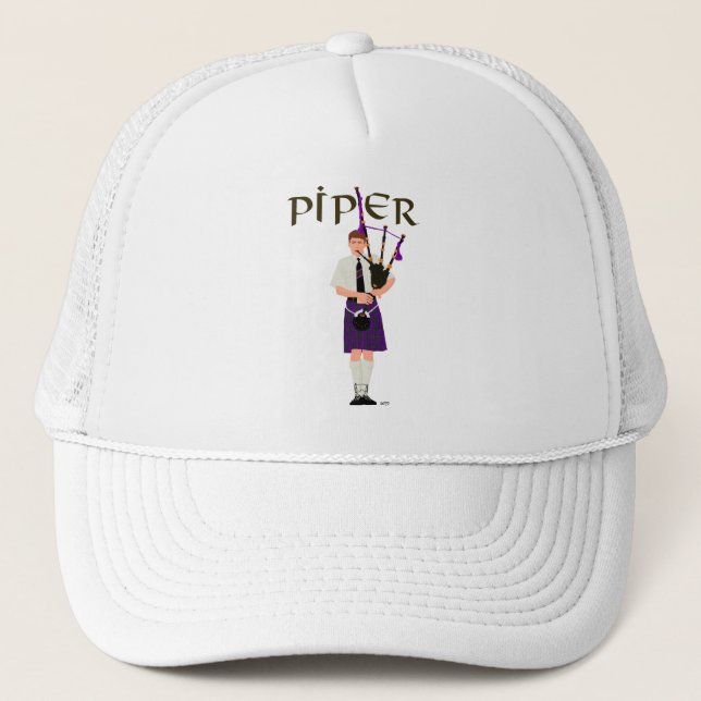 Casquette PIPER carreau violet (Devant)