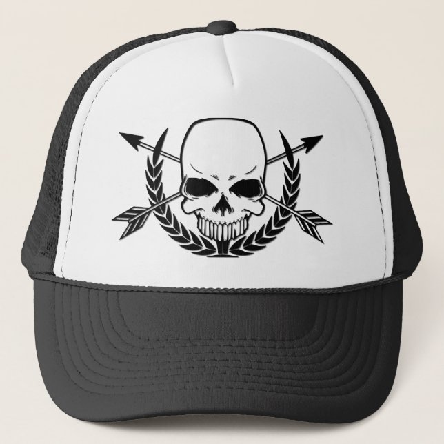 Casquette Pirate : Crossbones du crâne et de la flèche (Devant)