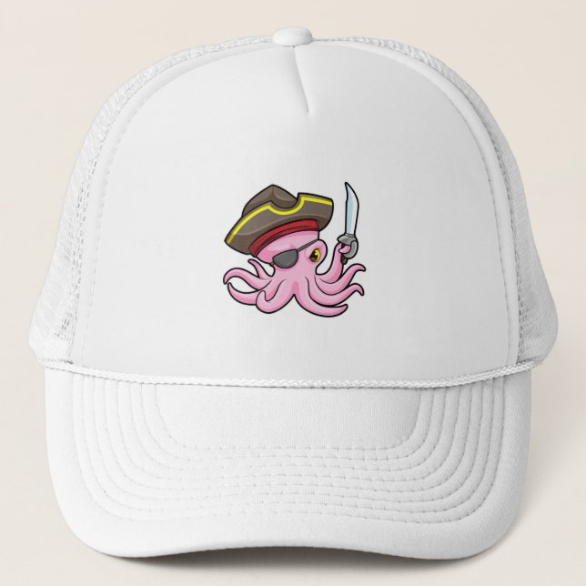 Casquette Pirate de pieuvre avec patch Sabre et Oeil (Devant)