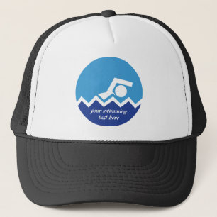 Casquette Pismming venin, swimmer on blue circle custom