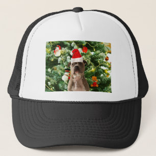 Casquette Pitbull Chien Arbre de Noël Ornements Snowman