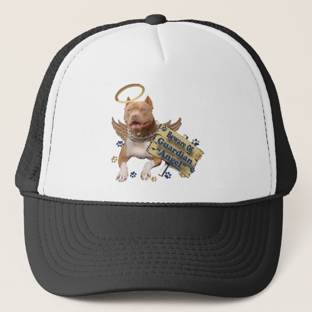 Casquette Pitbull prennent garde de l'ange gardien (Devant)