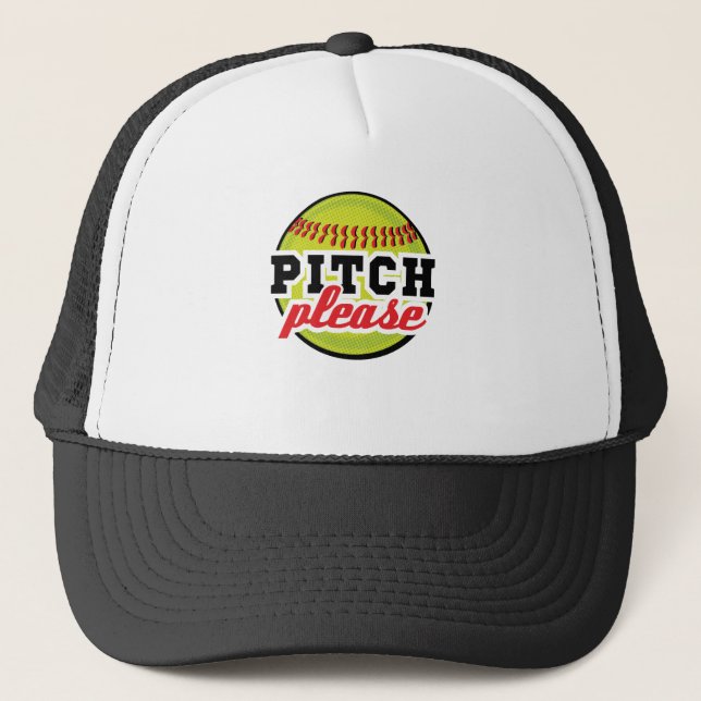 Casquette Pitch S'Il Vous Plaît Drôle Lecteur Softball Batte (Devant)