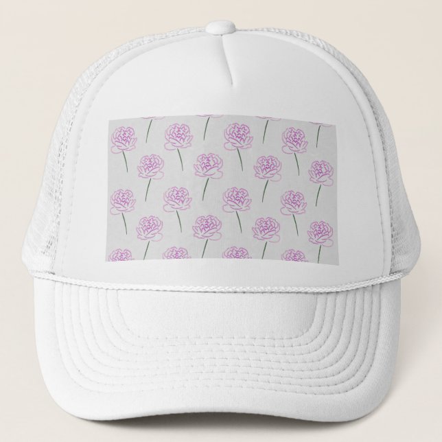 Casquette pivoines roses (Devant)