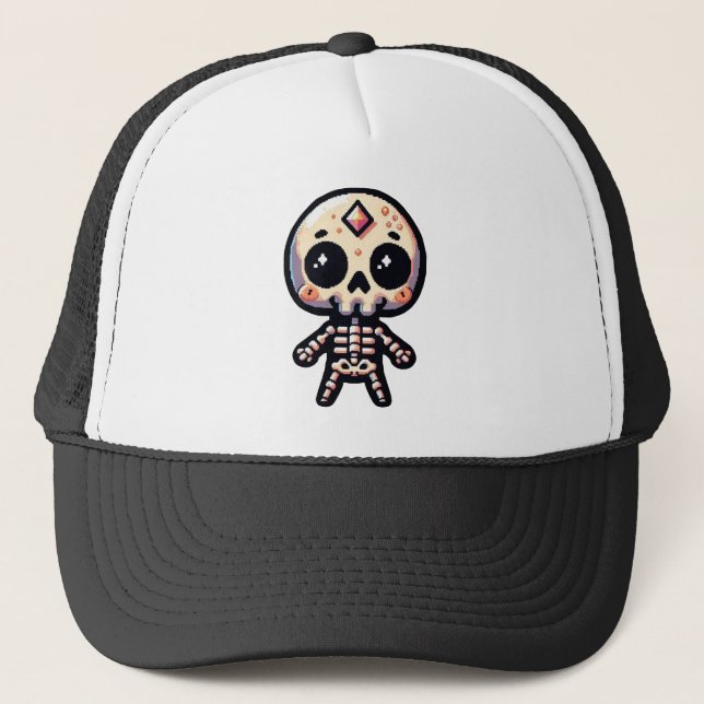 Casquette Pixelart Skeleton (Devant)