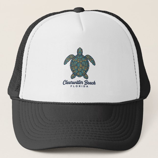 Casquette Plage de Clearwater Floride Tortue de mer Concepti (Devant)