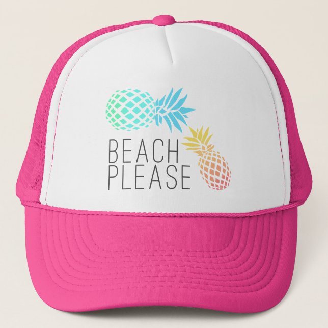 Casquette "plage s'il vous plaît", ananas coloré (Devant)