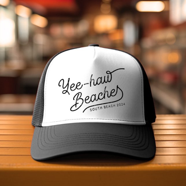 Casquette Plages Yee-haw Correspondances personnalisées Saut (Spring break's callin', and your squad's answerin' in bohotown trucker style!)