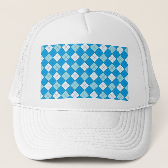 Casquette Plaid bleu (Devant)