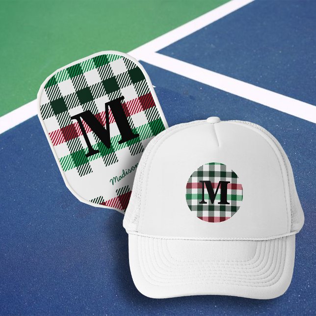 Casquette Plaids Preppy Colors Monogramme personnalisé (Créateur téléchargé)