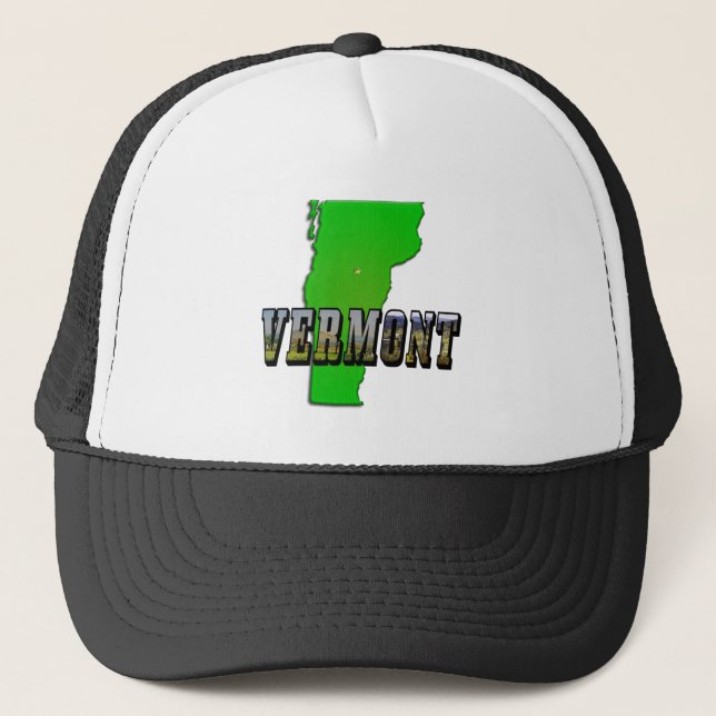 Casquette Plan du Vermont - Plan et texte de l'image (Devant)
