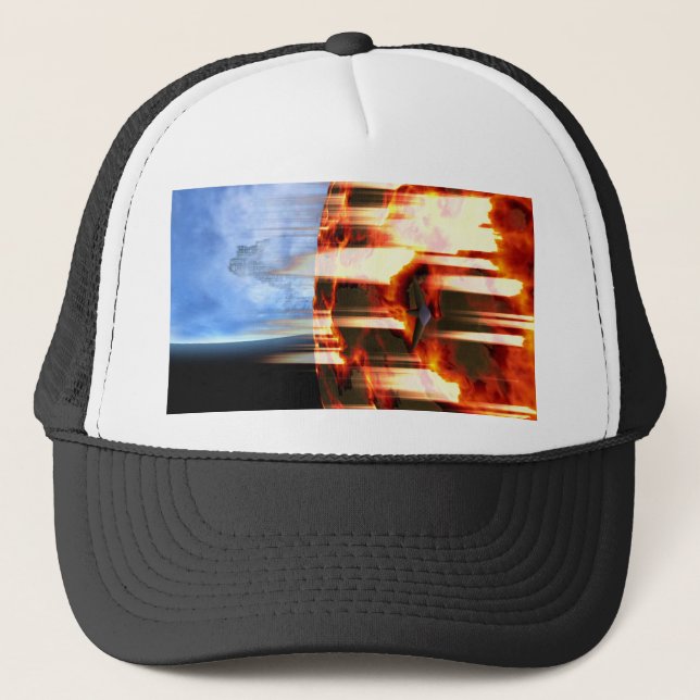Casquette planète en feu (Devant)
