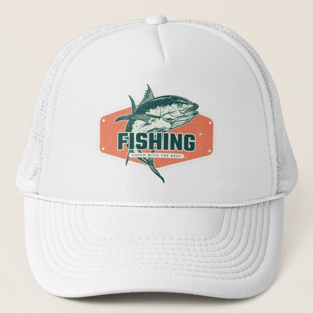 Casquette Plaque de pêche orange brûlée (Devant)