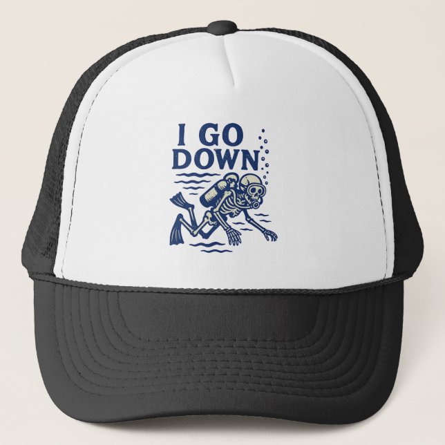 Casquette Plongée sous-marine Je Descends (Devant)