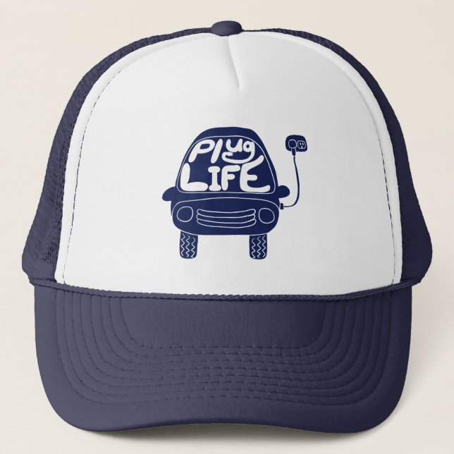 Casquette Plug Life Cute Marine Blue Electric Voiture (Devant)