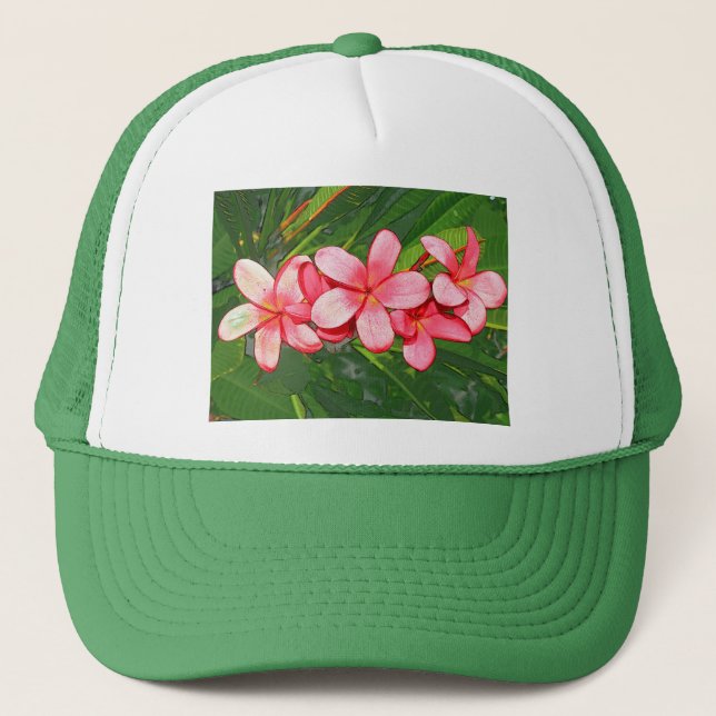 Casquette Plumerias rose (Devant)
