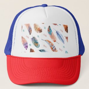 Casquette Plumes dessinées à la main : Motif Arrière - plan